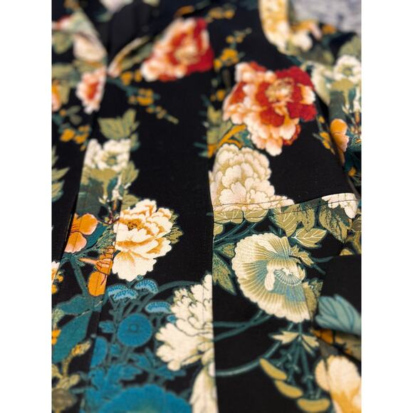 Chico’s floral ponte jacket size 1 with pockets blazer coat - Picture 8 of 15